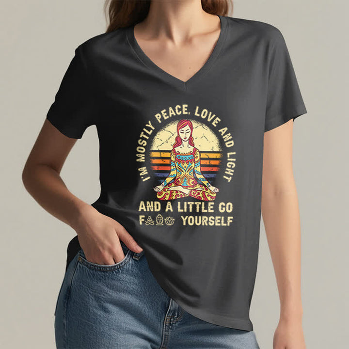T-shirt de yoga Olivenorma « Je suis principalement paix, amour et lumière » - image 17
