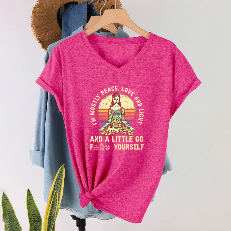 T-shirt de yoga Olivenorma « Je suis principalement paix, amour et lumière » - image 29