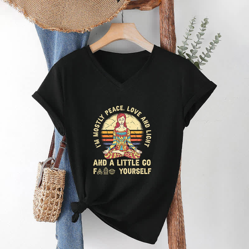 T-shirt de yoga Olivenorma « Je suis principalement paix, amour et lumière » - image 3