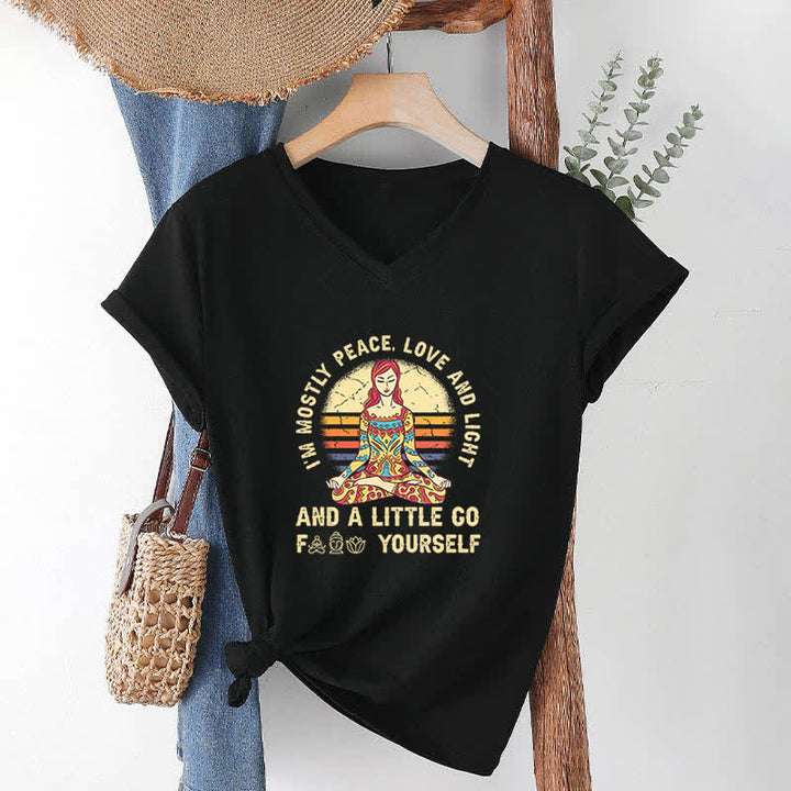 T-shirt de yoga Olivenorma « Je suis principalement paix, amour et lumière » - image 3