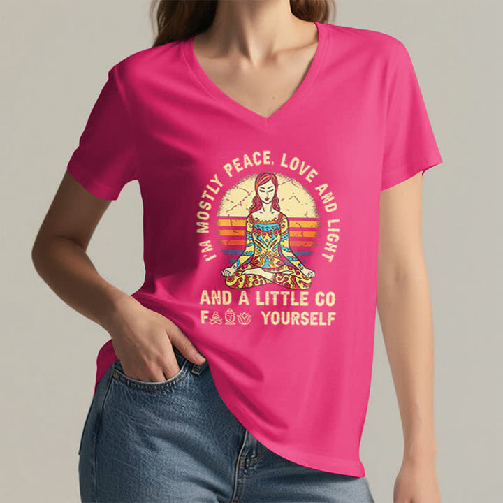 T-shirt de yoga Olivenorma « Je suis principalement paix, amour et lumière » - image 29