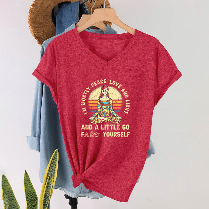 T-shirt de yoga Olivenorma « Je suis principalement paix, amour et lumière » - image 20