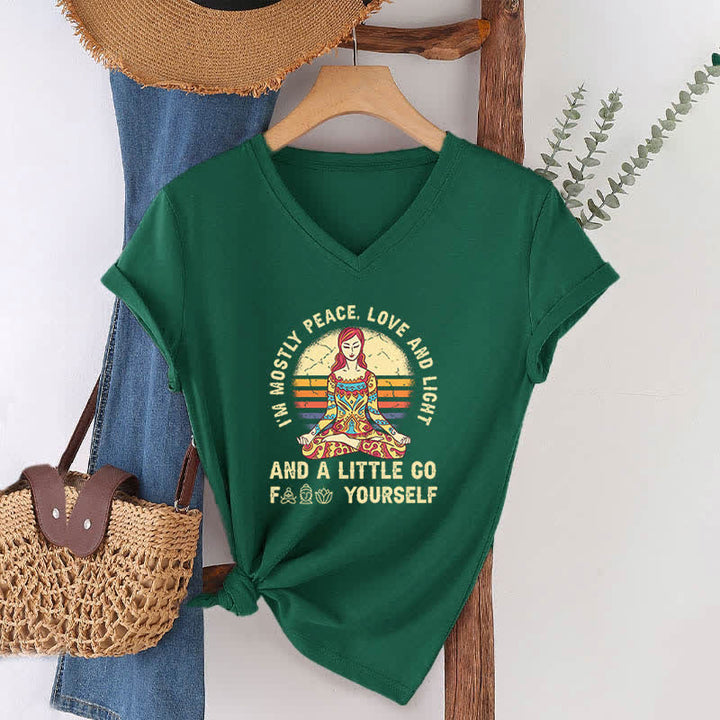 T-shirt de yoga Olivenorma « Je suis principalement paix, amour et lumière » - image 11