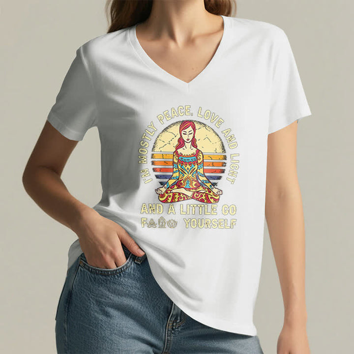 T-shirt de yoga Olivenorma « Je suis principalement paix, amour et lumière » - image 4