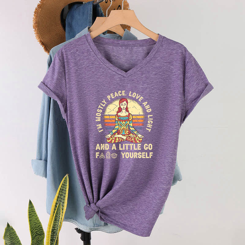 T-shirt de yoga Olivenorma « Je suis principalement paix, amour et lumière » - image 37