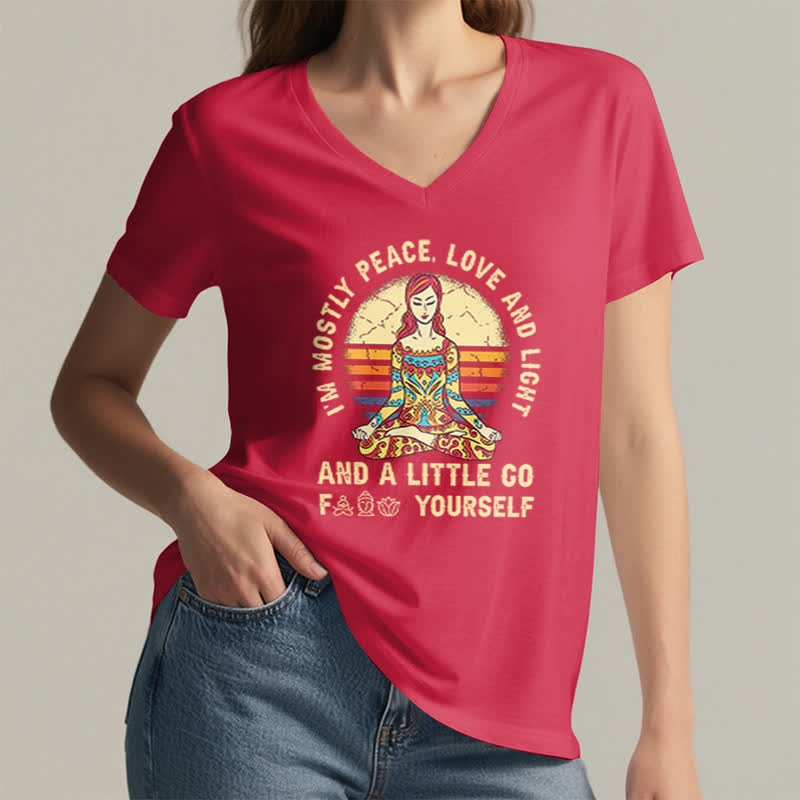 T-shirt de yoga Olivenorma « Je suis principalement paix, amour et lumière » - image 19