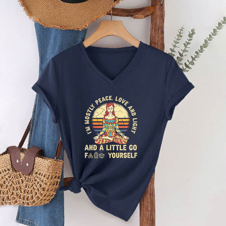 T-shirt de yoga Olivenorma « Je suis principalement paix, amour et lumière » - image 8