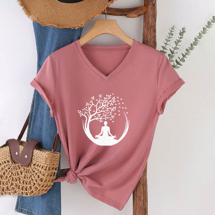 Olivenorma Yoga Méditation Pilates Namaste T-shirt col V - image 18