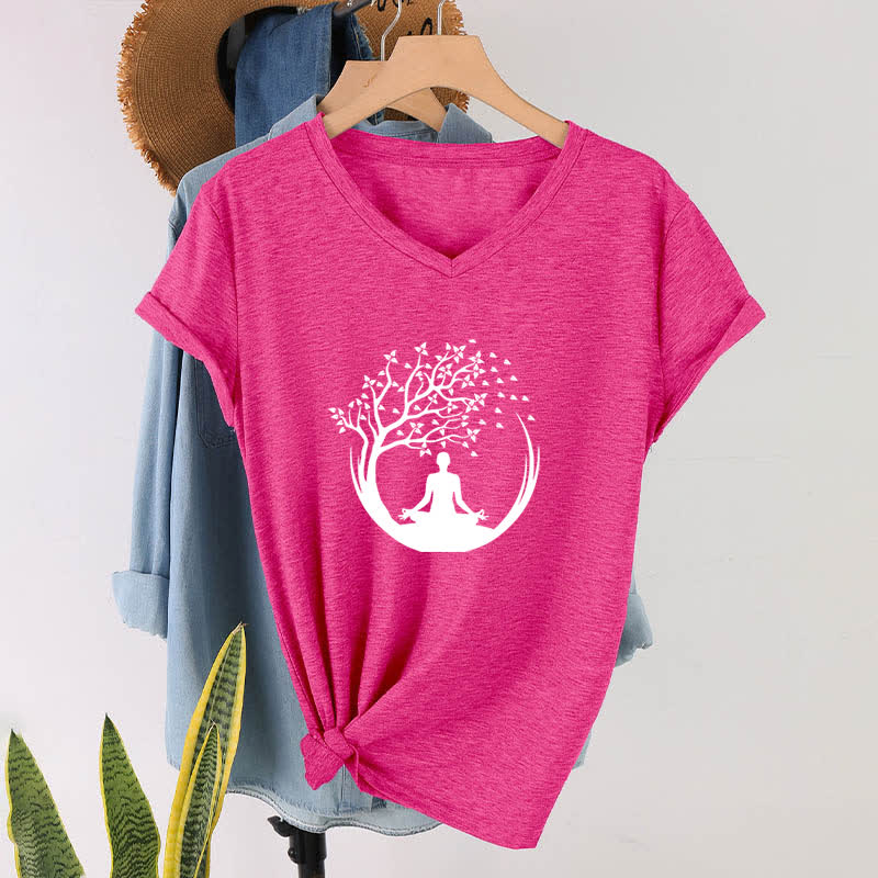 Olivenorma Yoga Méditation Pilates Namaste T-shirt col V - image 21