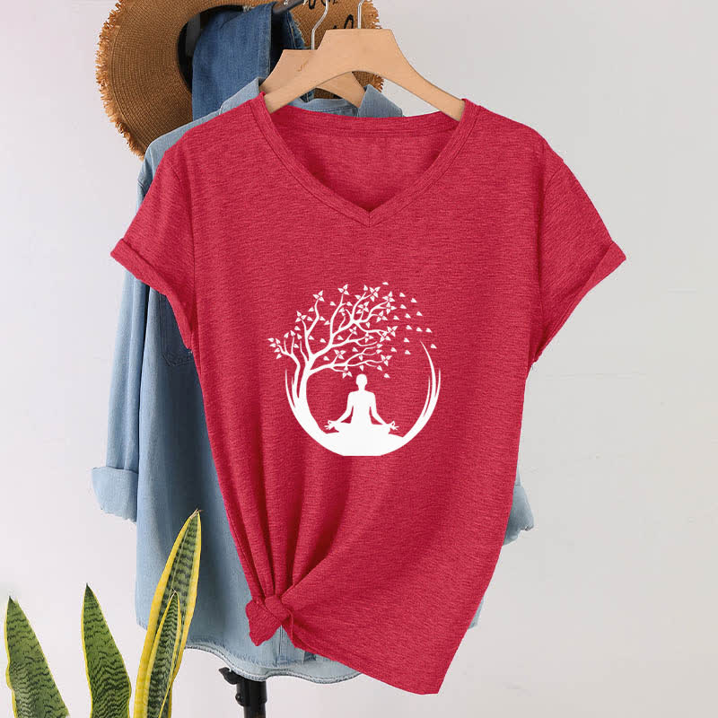 Olivenorma Yoga Méditation Pilates Namaste T-shirt col V - image 15