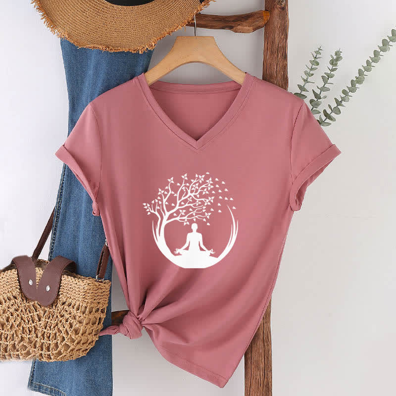 Olivenorma Yoga Méditation Pilates Namaste T-shirt col V - image 19