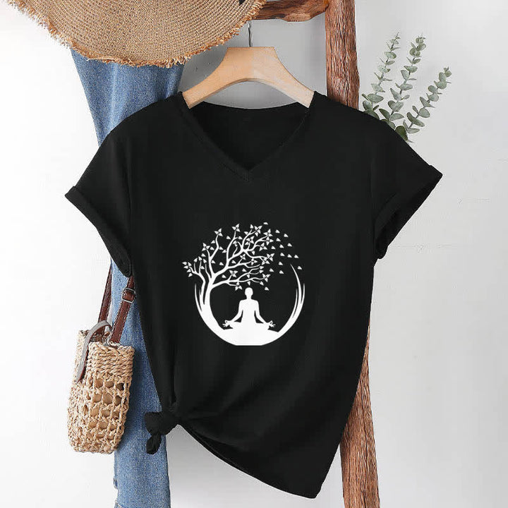 Olivenorma Yoga Méditation Pilates Namaste T-shirt col V - image 12