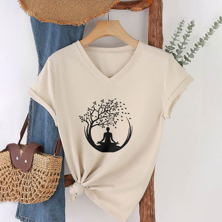 Olivenorma Yoga Méditation Pilates Namaste T-shirt col V - image 22