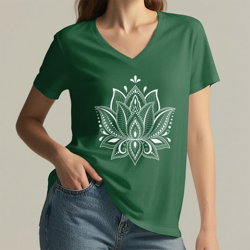T-shirt col V Olivenorma Mandala Fleur de Lotus - image 8