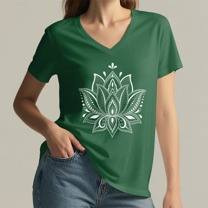 T-shirt col V Olivenorma Mandala Fleur de Lotus - image 8