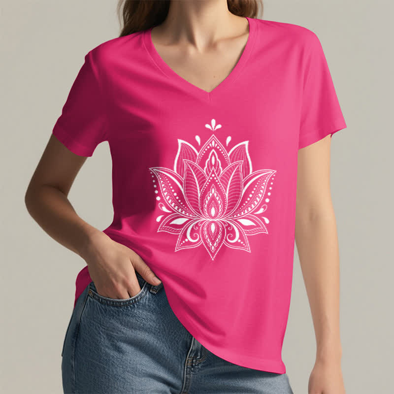 T-shirt col V Olivenorma Mandala Fleur de Lotus - image 23