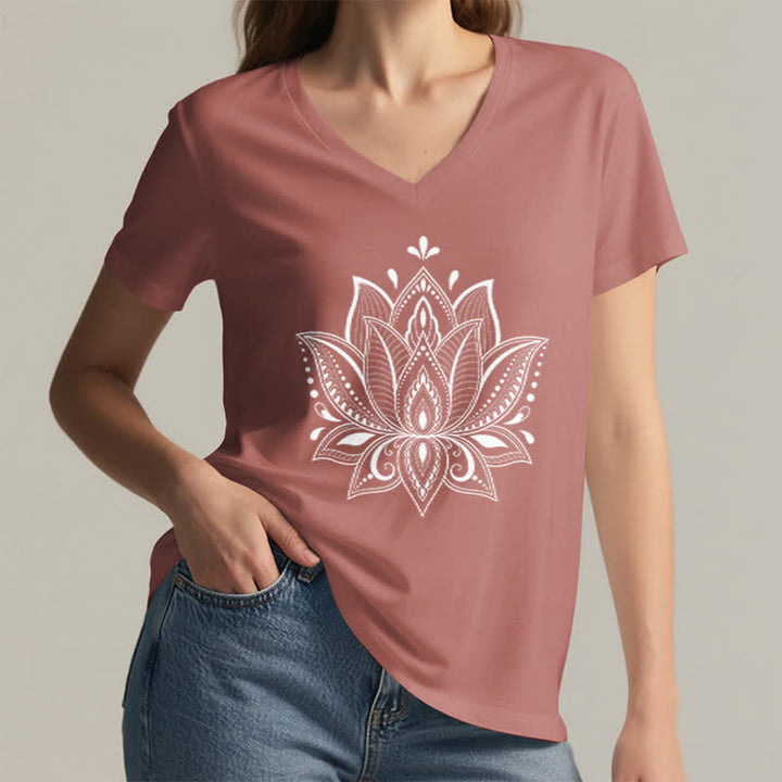 T-shirt col V Olivenorma Mandala Fleur de Lotus - image 20
