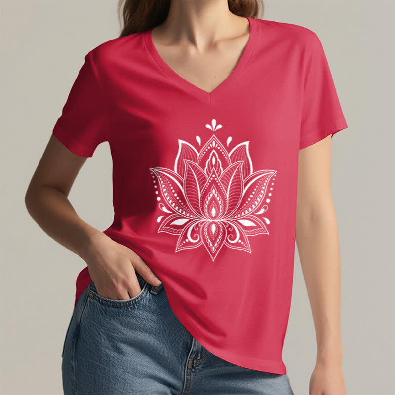 T-shirt col V Olivenorma Mandala Fleur de Lotus - image 17