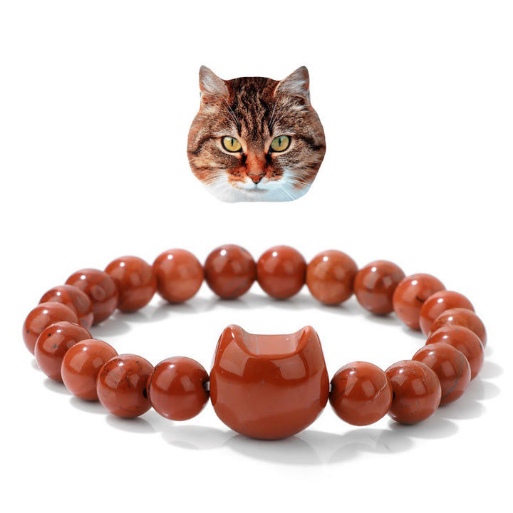 Bracelet à breloques en cristal Mystic Meow Olivenorma - Jaspe rouge - image 13