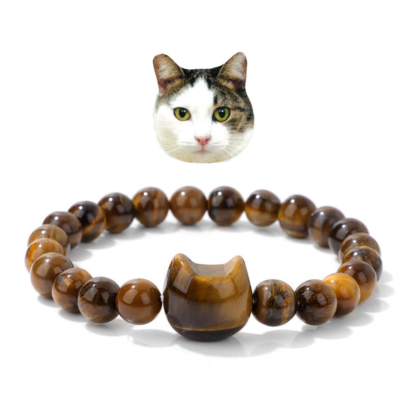 Bracelet à breloques en cristal Mystic Meow Olivenorma - Œil de tigre - image 15