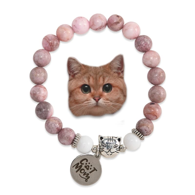 Bracelet en cristal fait main Olivenorma , fière maman de chat, amoureux des chats - Bracelet Maman Chat - image 1