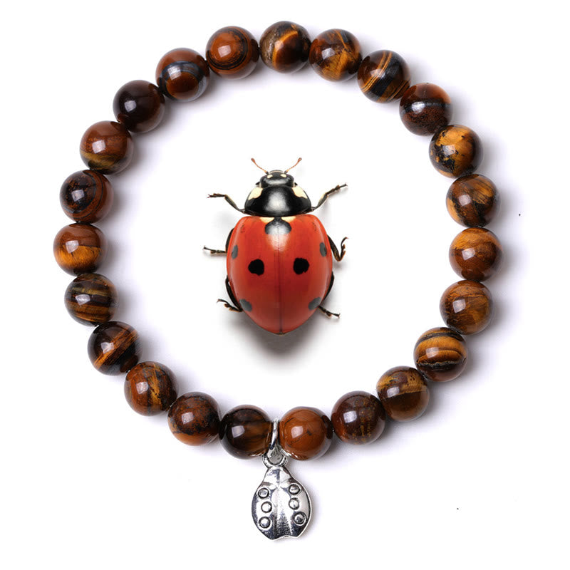 Bracelet Olivenorma Lucky 7 Coccinelle avec breloque en pierres précieuses - Œil de tigre - image 23