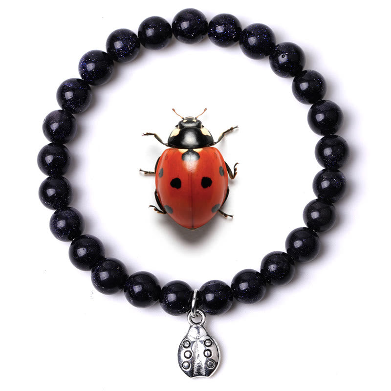 Bracelet Olivenorma Lucky 7 Coccinelle avec breloque en pierres précieuses - Grès bleu - image 37