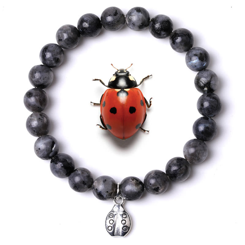 Bracelet Olivenorma Lucky 7 Coccinelle avec breloque en pierres précieuses - Labradorite - image 35