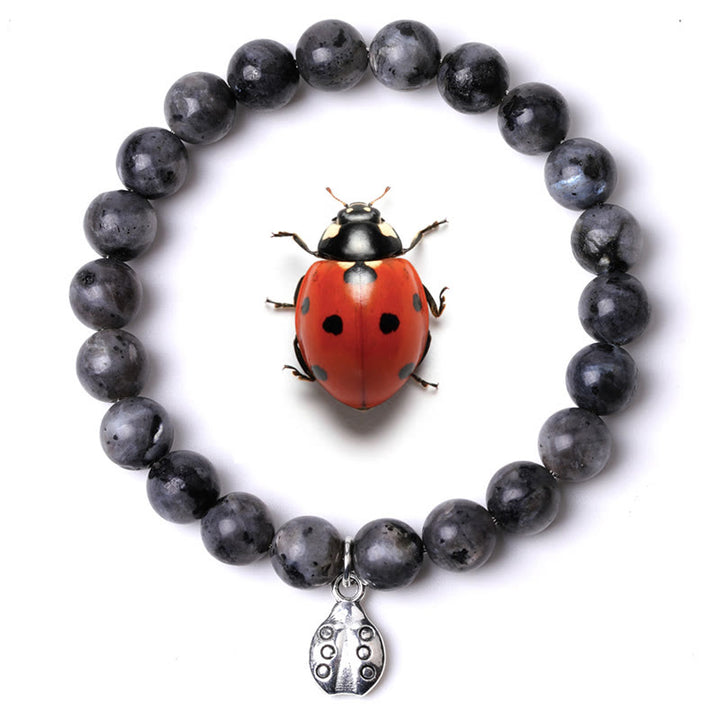 Bracelet Olivenorma Lucky 7 Coccinelle avec breloque en pierres précieuses - Labradorite - image 35