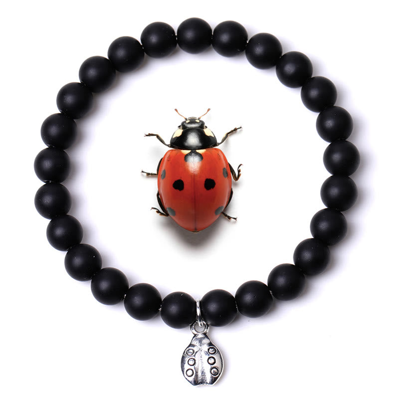 Bracelet Olivenorma Lucky 7 Coccinelle avec breloque en pierres précieuses - Onyx noir - image 39