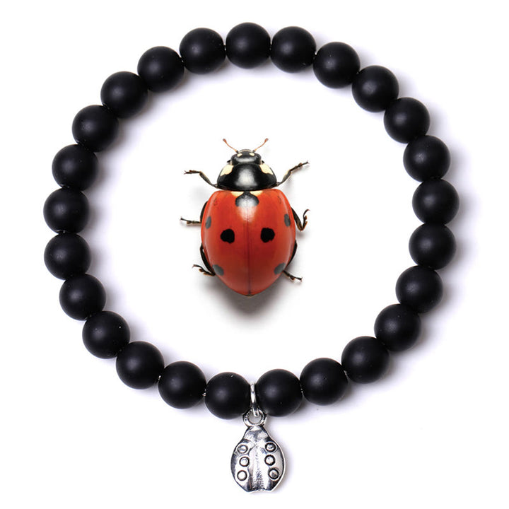 Bracelet Olivenorma Lucky 7 Coccinelle avec breloque en pierres précieuses - Onyx noir - image 39
