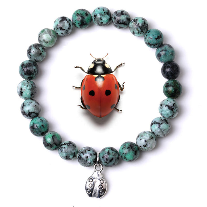 Bracelet Olivenorma Lucky 7 Coccinelle avec breloque en pierres précieuses - Turquoise africaine - image 17