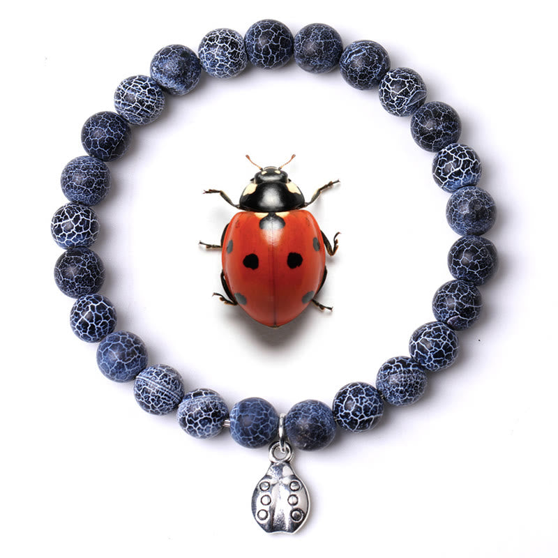 Bracelet Olivenorma Lucky 7 Coccinelle avec breloque en pierres précieuses - Agate noire - image 45