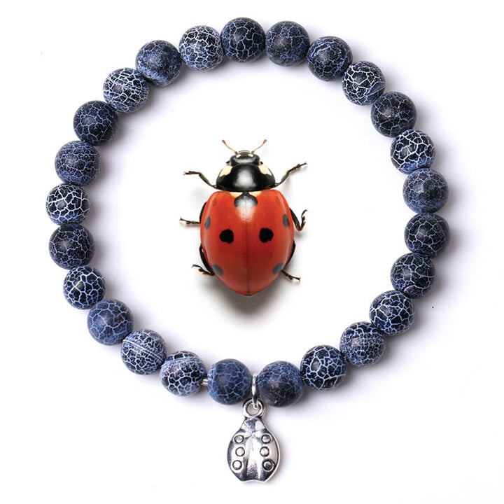 Bracelet Olivenorma Lucky 7 Coccinelle avec breloque en pierres précieuses - Agate noire - image 45