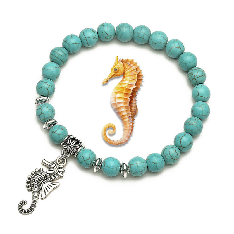Bracelets Olivenorma Animaux Esprit Gardien Charm Turquoise - Hippocampe - image 4