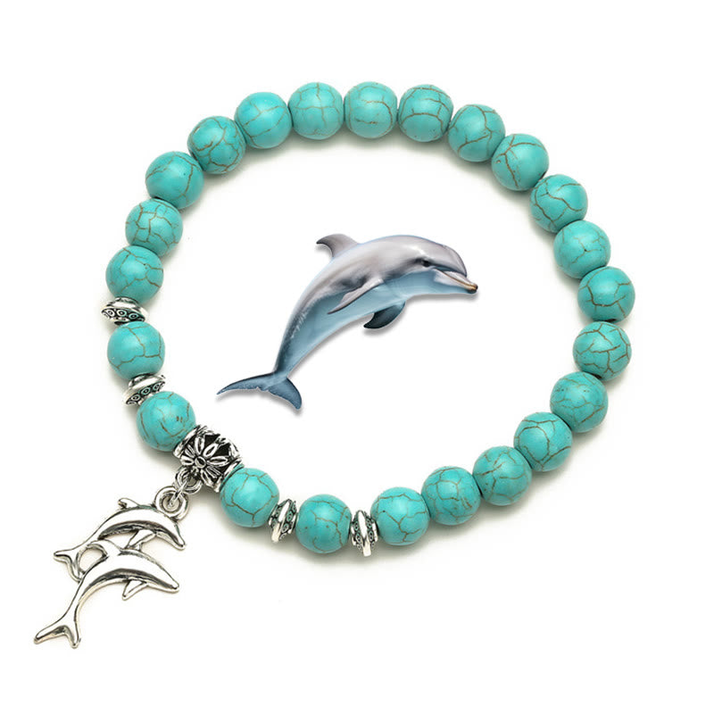 Bracelets Olivenorma Animaux Esprit Gardien Charm Turquoise - Dauphin - image 1