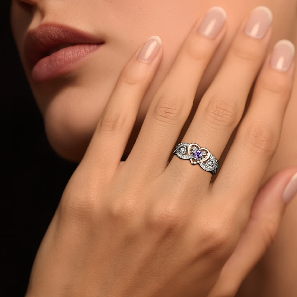 Bague d'amour en améthyste avec le cœur de Freyja Olivenorma - image 2