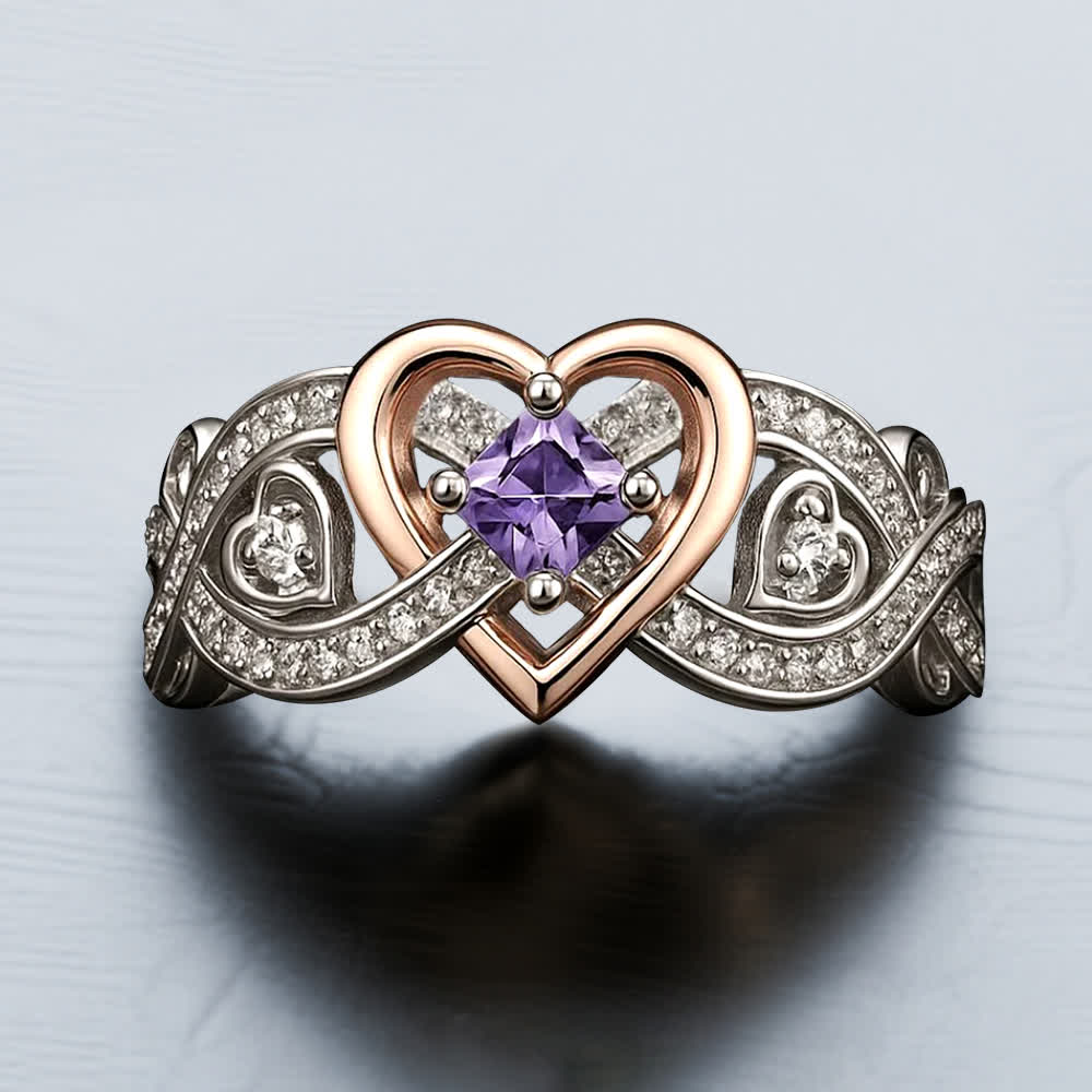 Bague d'amour en améthyste avec le cœur de Freyja Olivenorma - image 5