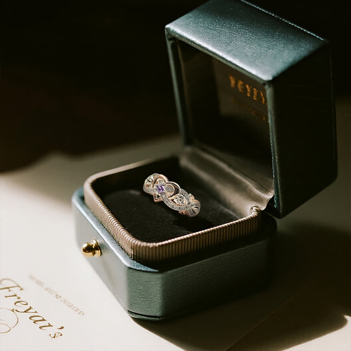 Bague d'amour en améthyste avec le cœur de Freyja Olivenorma - image 6