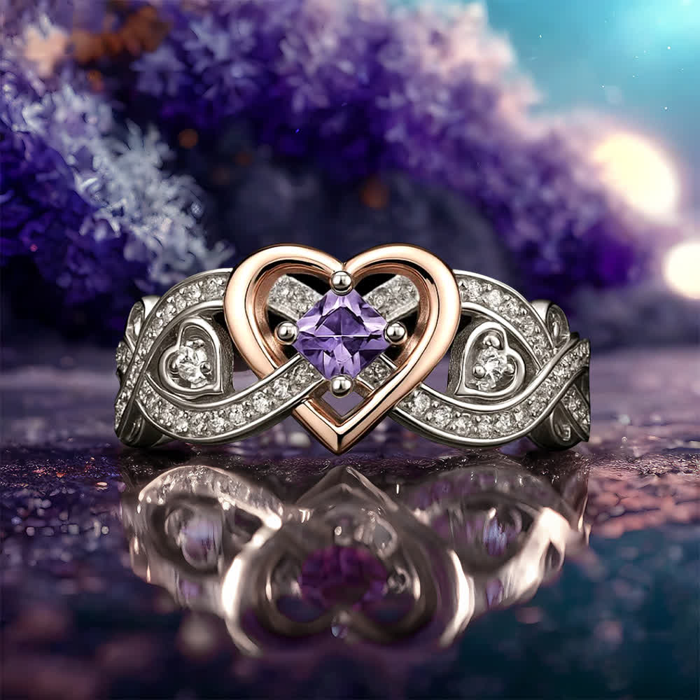 Bague d'amour en améthyste avec le cœur de Freyja Olivenorma - image 4
