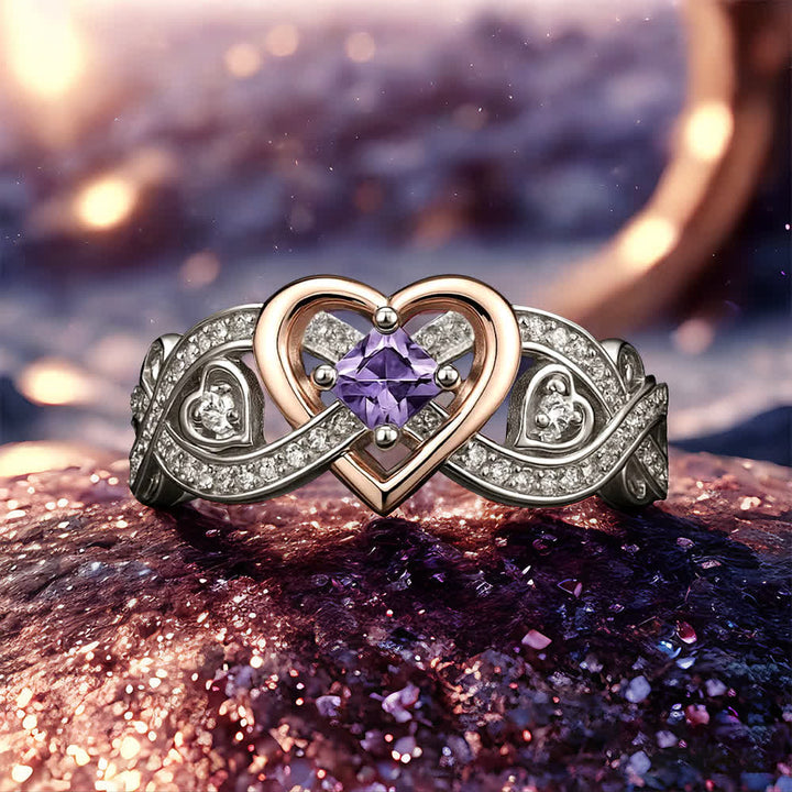 Bague d'amour en améthyste avec le cœur de Freyja Olivenorma - image 3