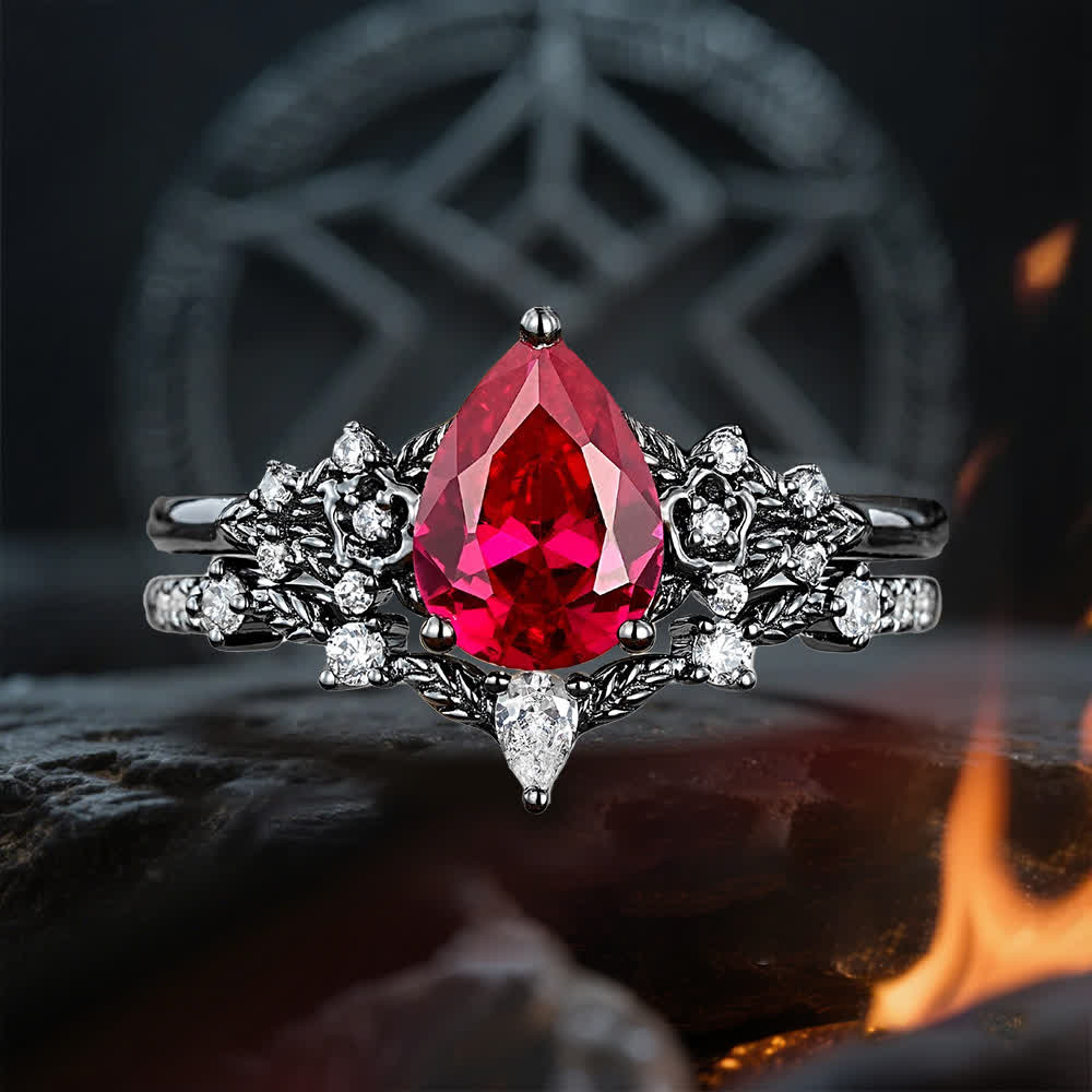 Olivenorma La Bague Couronne du Gardien Grenat et Obsidienne - Grenat - États-Unis 10 - image 1