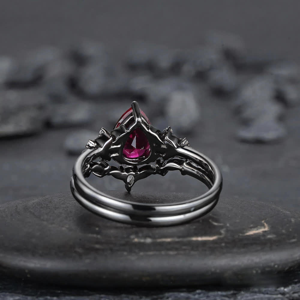 Olivenorma La Bague Couronne du Gardien Grenat et Obsidienne - image 8