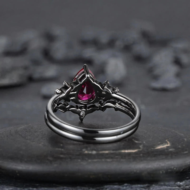 Olivenorma La Bague Couronne du Gardien Grenat et Obsidienne - image 8
