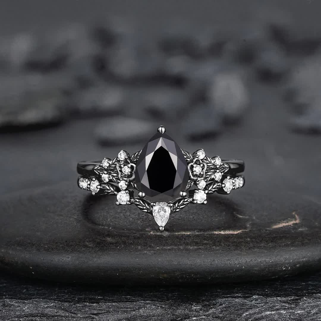 Olivenorma La Bague Couronne du Gardien Grenat et Obsidienne - image 13