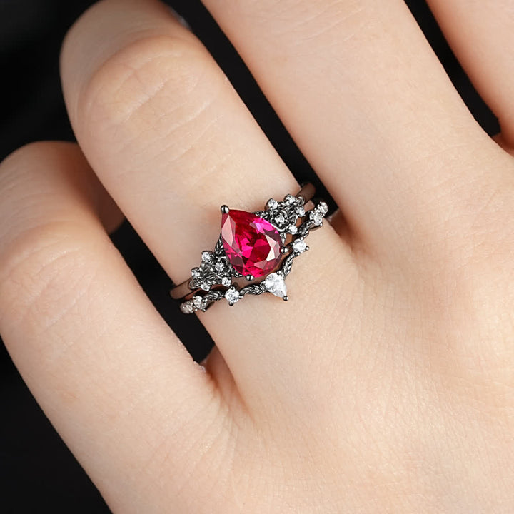 Olivenorma La Bague Couronne du Gardien Grenat et Obsidienne - image 2