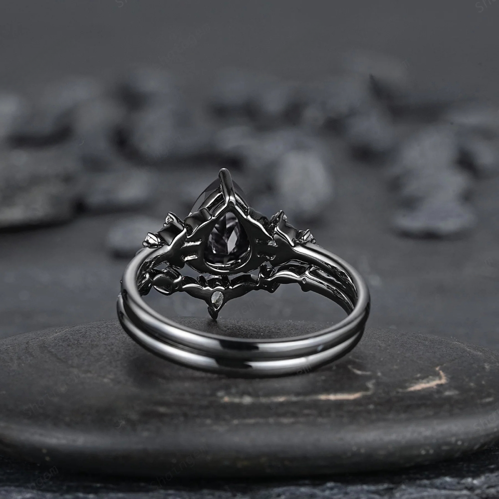 Olivenorma La Bague Couronne du Gardien Grenat et Obsidienne - image 15