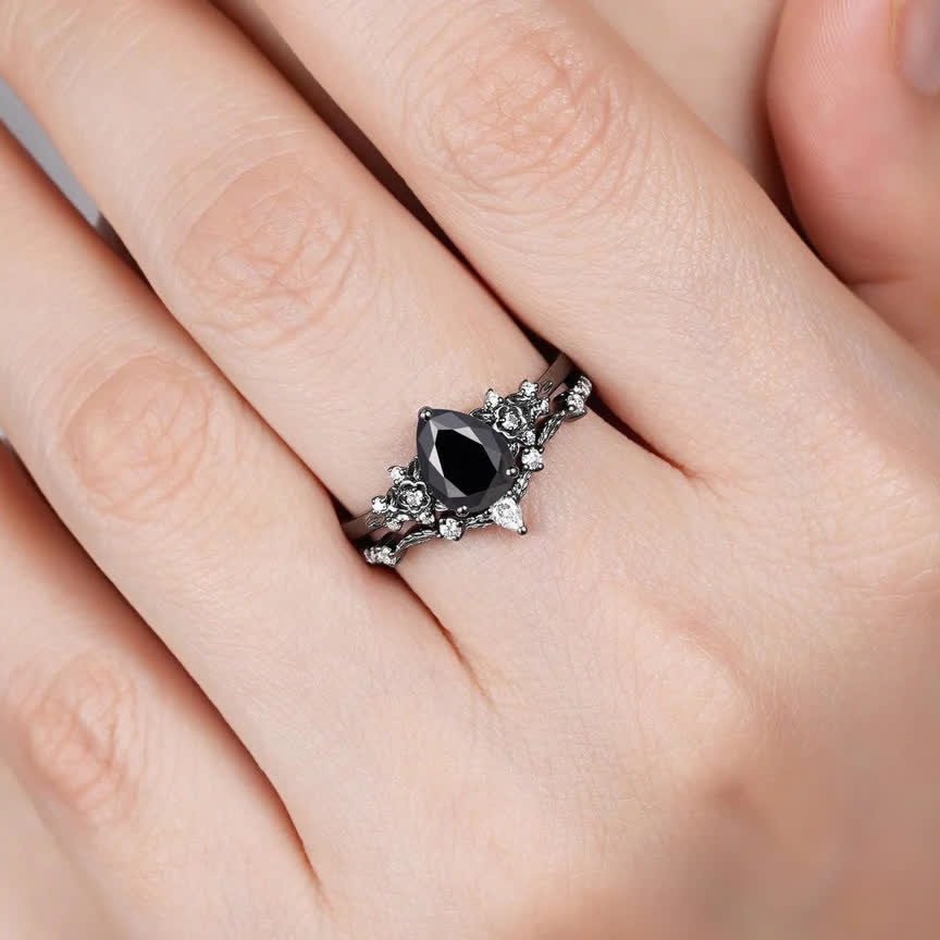 Olivenorma La Bague Couronne du Gardien Grenat et Obsidienne - image 11