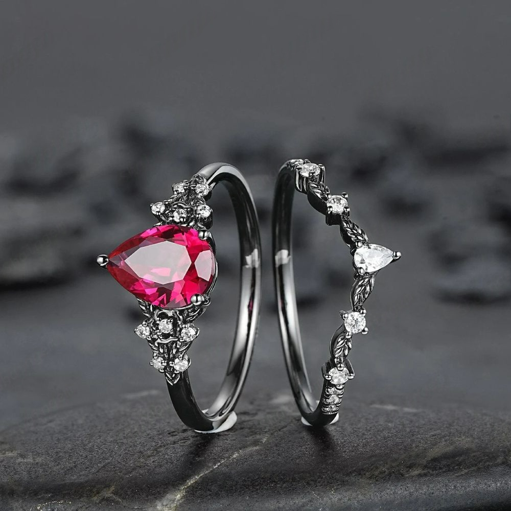 Olivenorma La Bague Couronne du Gardien Grenat et Obsidienne - image 6