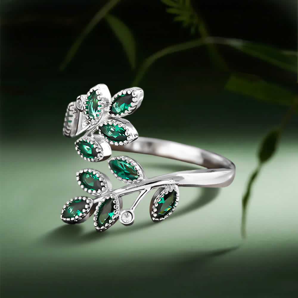 Bague Feuille Majesté de la Forêt Olivenorma - Réglable - image 1